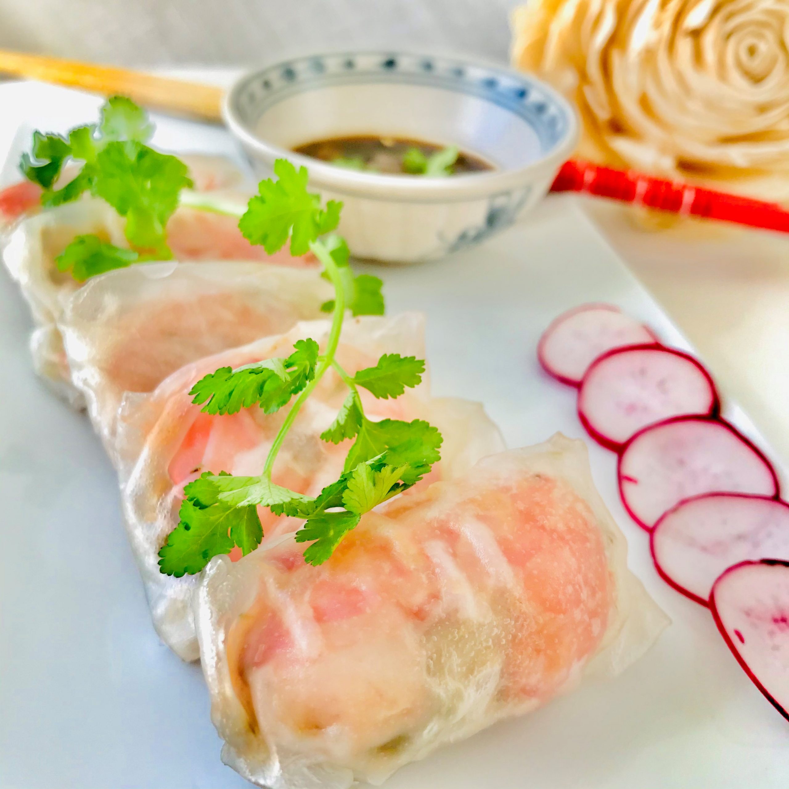 Raviolis aux gambas Bánh bột lọc 2 Traiteur Nature Ethique Bio Cassis Poivre d'Ail La Ciotat Carnoux Roquefort La Bédoule Ceyreste Aubagne